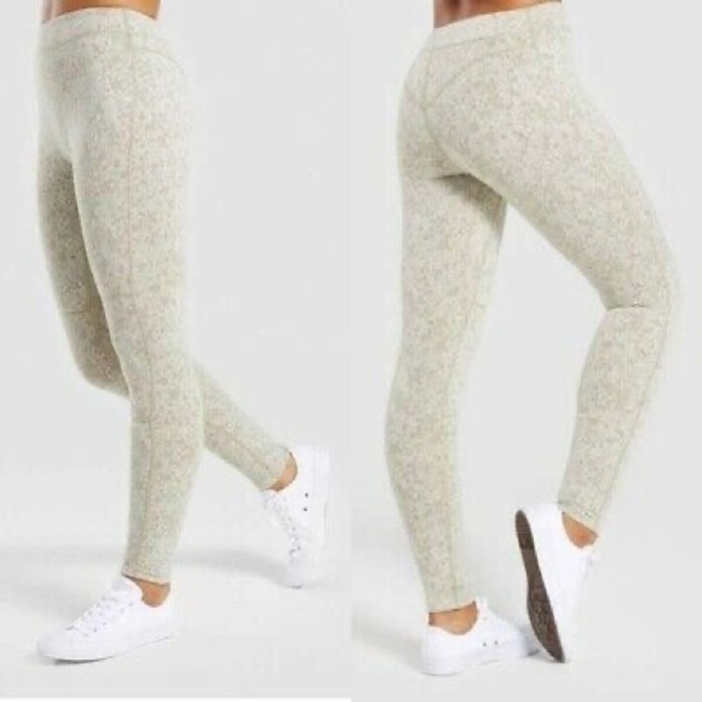 Gymshark Fleur texture leggings - washed khaki